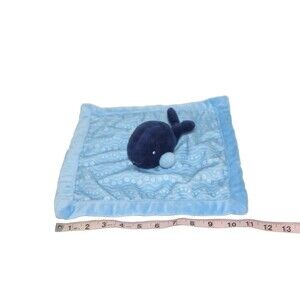 Falls Creek Baby Whale Security Blanket Lovey Rattle Blue Toy 12" Navy Plush HTF